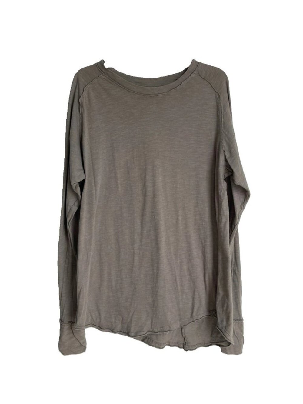 We The Free People Green Long Sleeve Arden Tee Thumbholes Boho